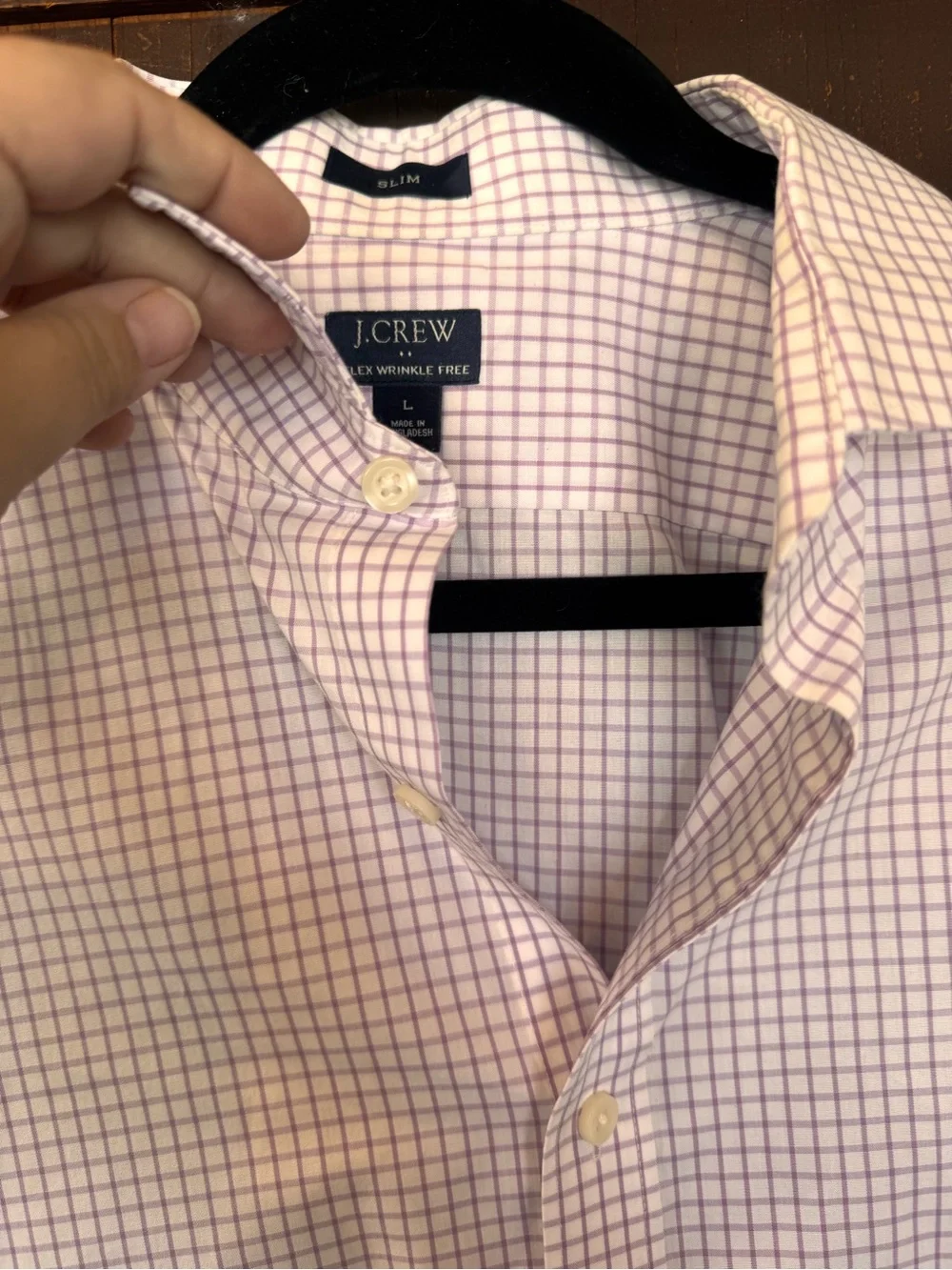 J. Crew Men’s Light Pink Check Button-Down Shirt